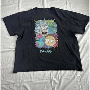 Rick and Morty TShirt Adult Swim Men's XL Black Graphic Tee Cartoon